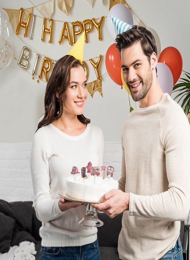 HOKPA زينة كب كيك على شكل شاحنة إطفاء من هوكبا، 72 قطعة، زينة كب كيك لحفلات رجال الإطفاء، لوازم حفلات أعياد الميلاد وحفلات استقبال المولود الجديد ذات طابع شاحنة الإطفاء - Image 4